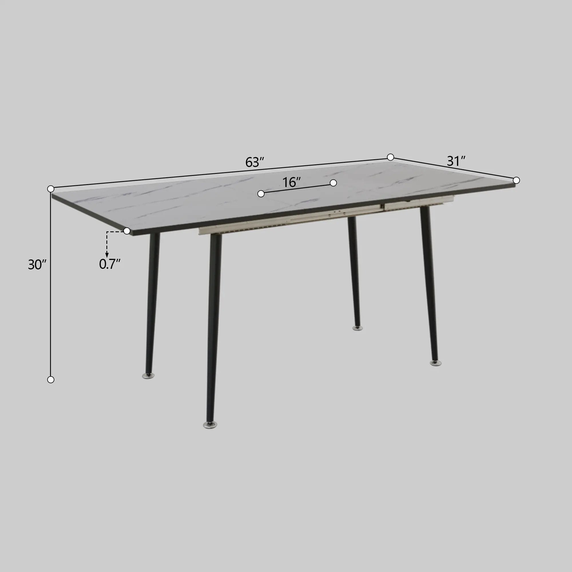 Modern Extendable Dining Table And Chair Set by Unique Piece Furniture