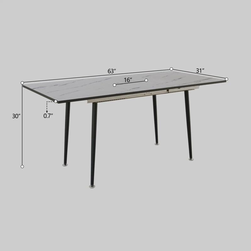Modern Extendable Dining Table And Chair Set by HouseOfZazla
