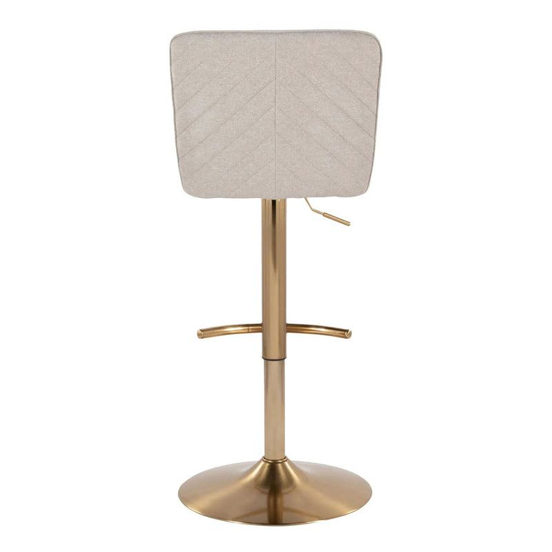 Henry - Contemporary Adjustable Barstool With Swivel With Rounded T Footrest (Set of 2) by Unique Piece Furniture