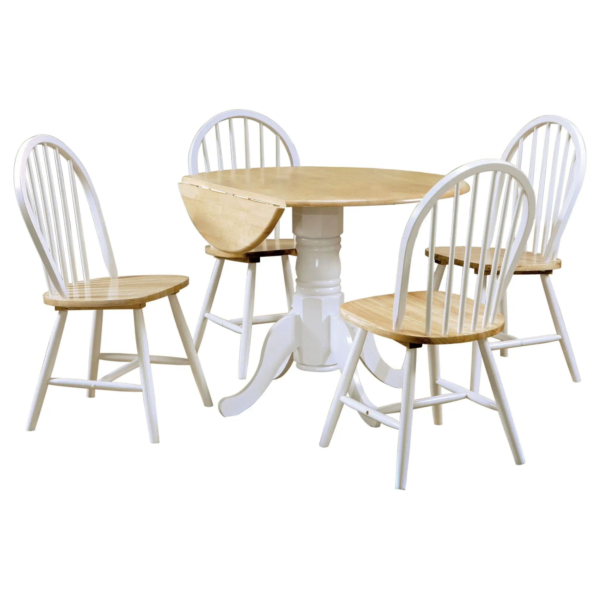 Allison 5-piece Round Drop Leaf Dining Table Set White by Unique Piece Furniture