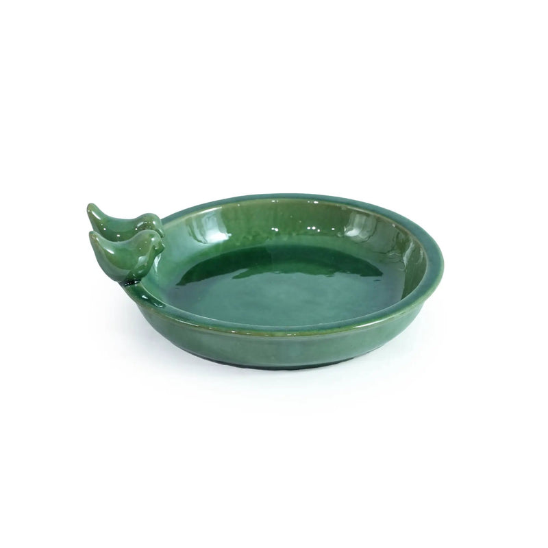 Handmade Ceramic Bird Bath, 11.8 Inch Olive by HouseOfZazla