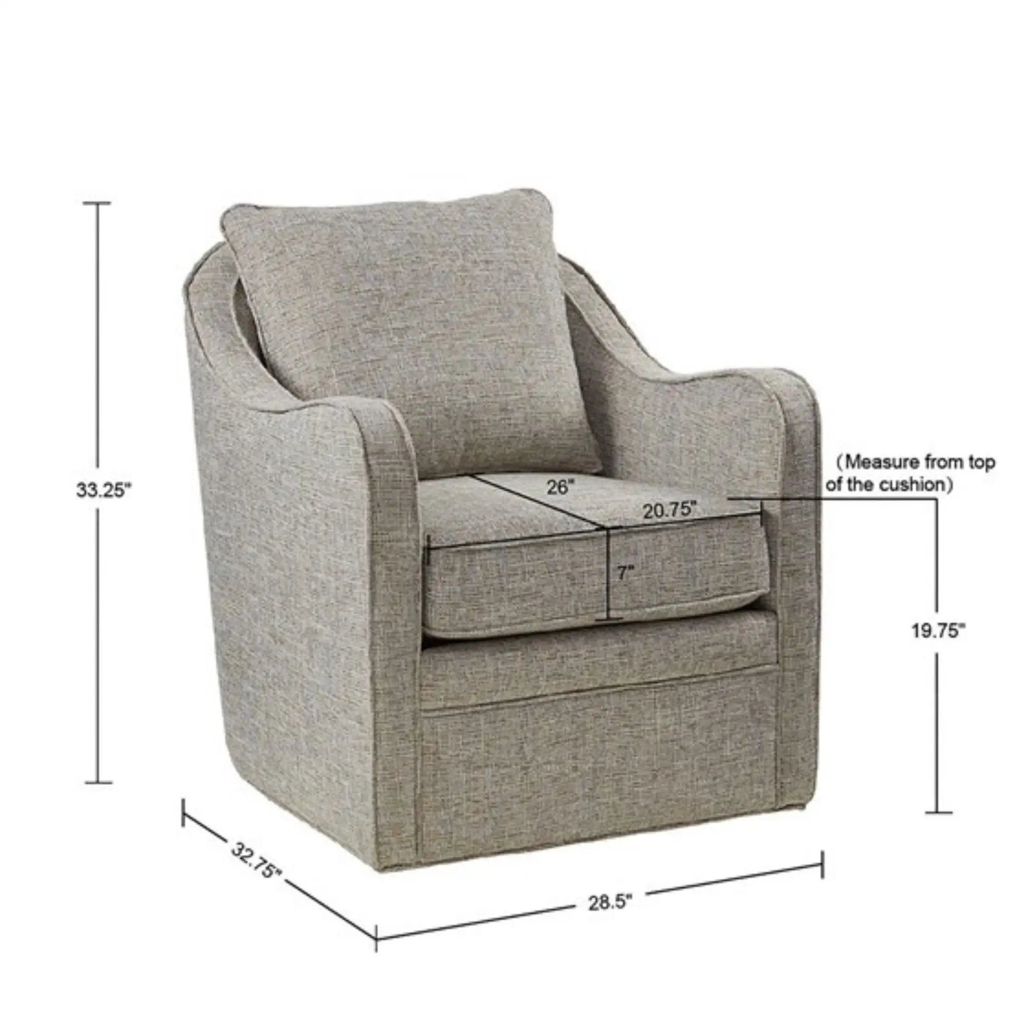 Wide Seat Arm Chair With 360 Degree Rotation by Unique Piece Furniture