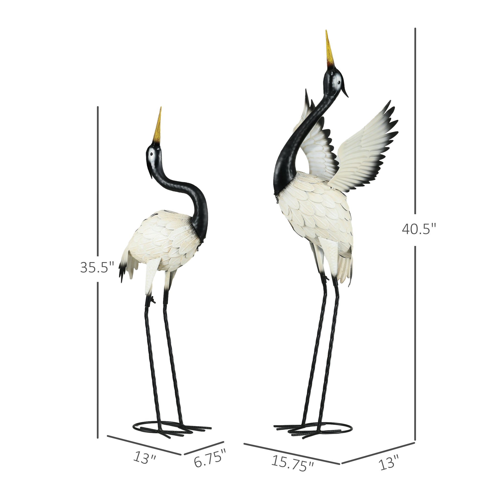 Outsunny Heron Garden Statues Set of 2 by HouseOfZazla