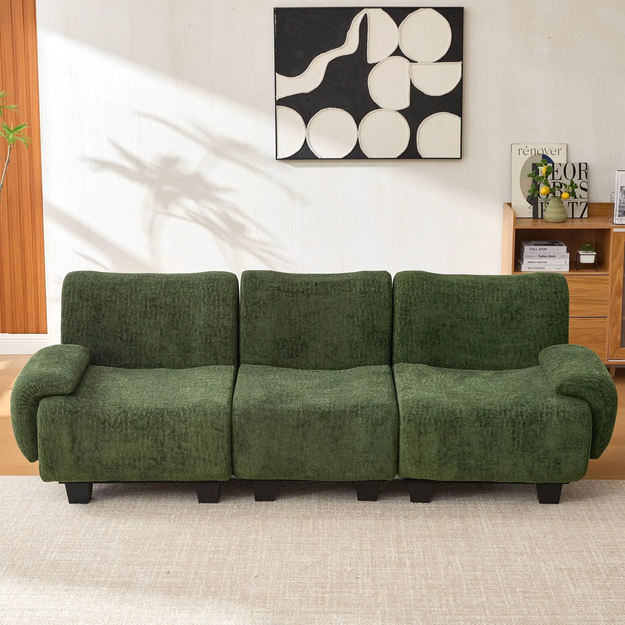 3 Seater Sofa Couch With Curved Armrests by Unique Piece Furniture