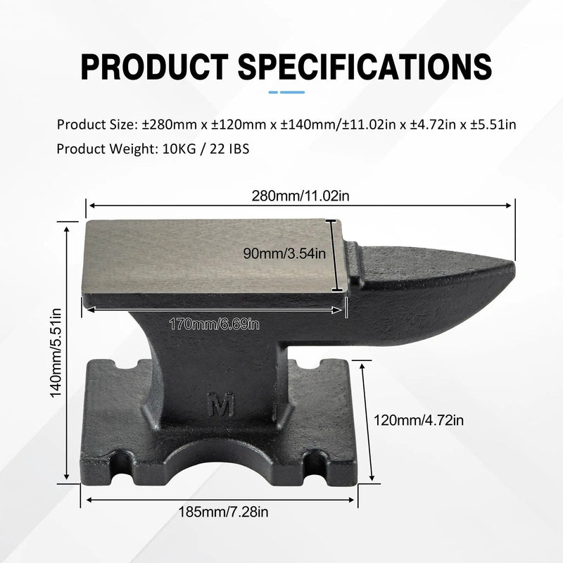 22 Lbs Single Horn Anvil - Black by HouseOfZazla