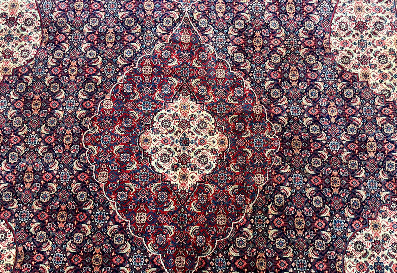 Persian Tabriz Rug 11x14 Navy Blue Herati Wool Carpet by Jewel Rugs