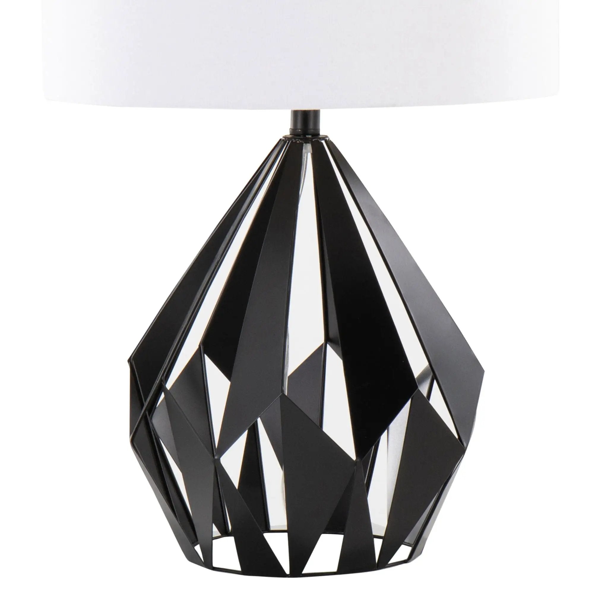 Geo - Me Tri Contemporary Table Lamp (Set of 2) - Matte Black / White by HouseOfZazla