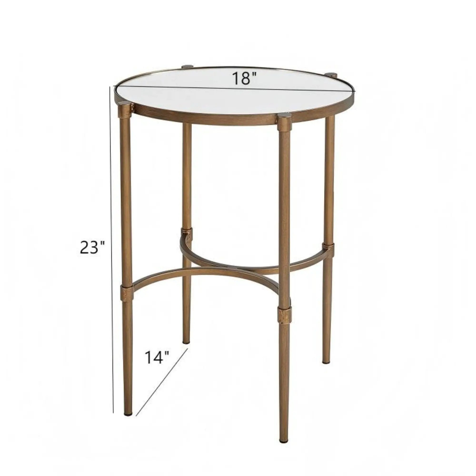 Bedford - Oval Mirror Accent Table - Antique Bronze by Unique Piece Furniture