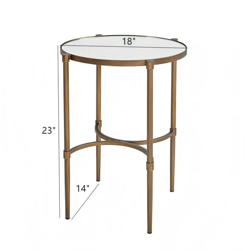 Bedford - Oval Mirror Accent Table - Antique Bronze by Unique Piece Furniture