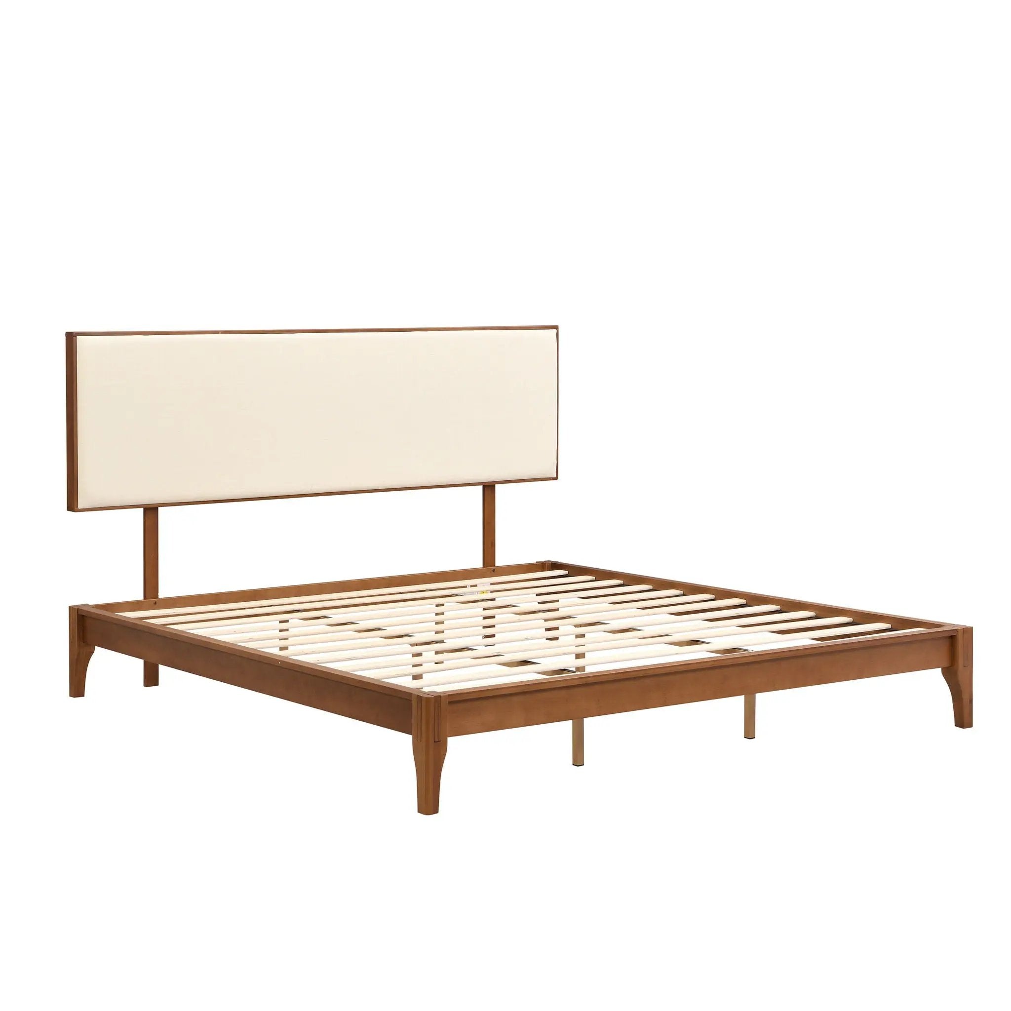 King Size Solid Dry Bamboo Wood 12" Platform Bed With Adjustable Bamboo Headboard - Brown by Unique Piece Furniture