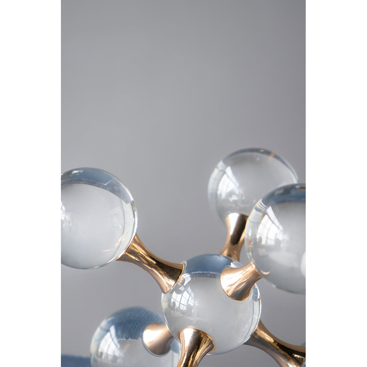 7.9" x 7.9" x 7.9" Clear and Gold Decorative Sculpture by HouseOfZazla