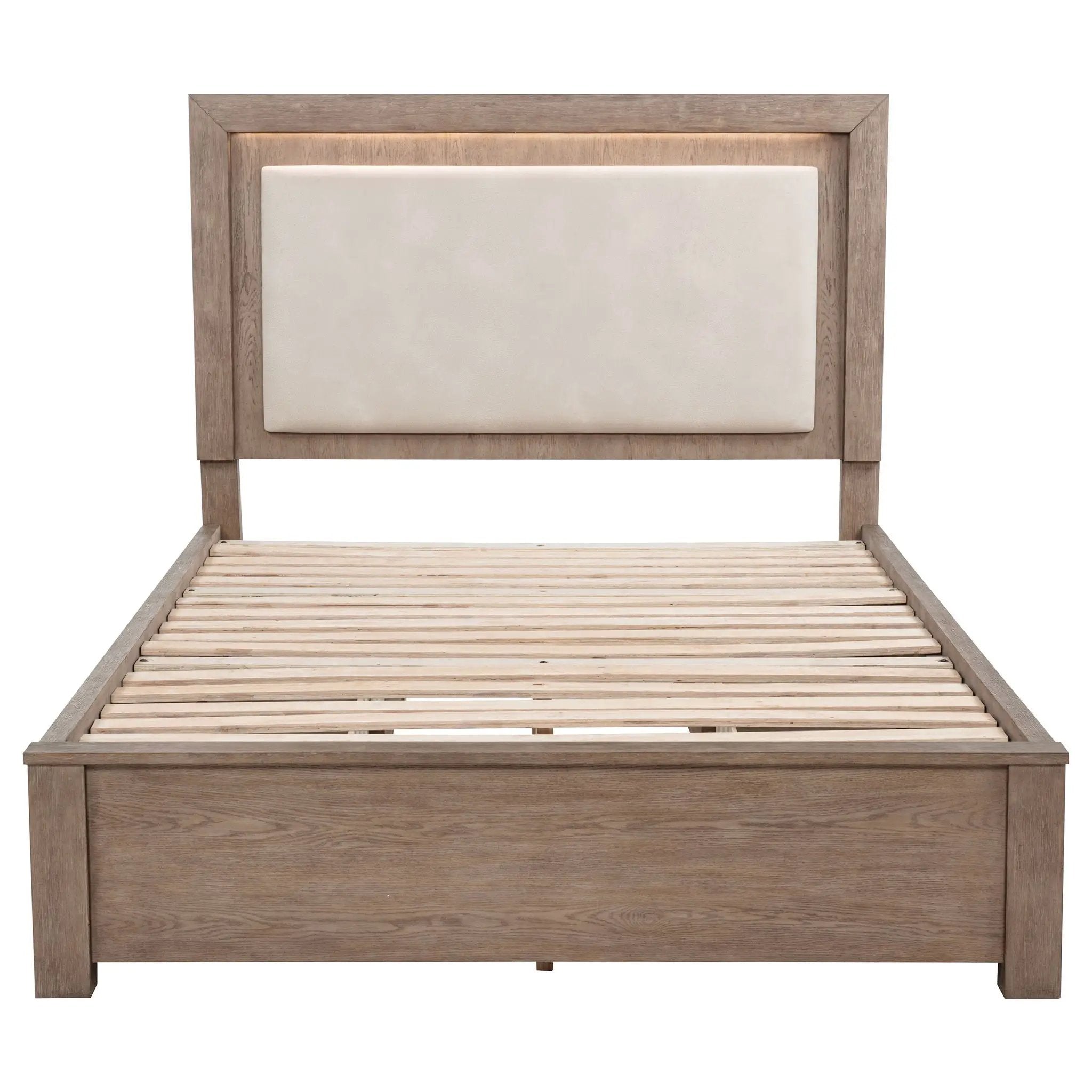 Kenora 56-inch Queen LED Storage Bed Barley Brown by Unique Piece Furniture