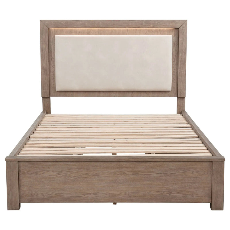 Kenora 56-inch Queen LED Storage Bed Barley Brown by Unique Piece Furniture
