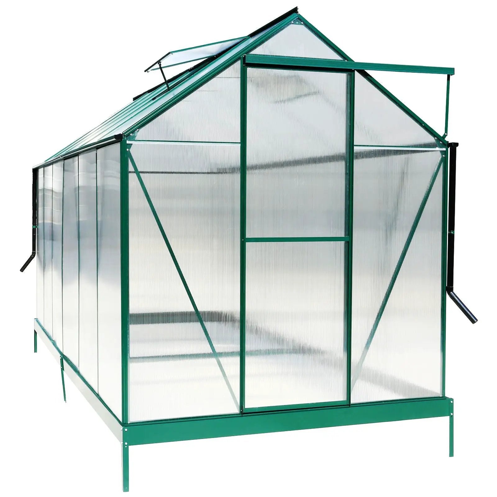 Polycarbonate house, Heavy Duty Outdoor Aluminum Walk-In House Kit With Rain Gutter, Vent And Door For Backyard Garden by HouseOfZazla