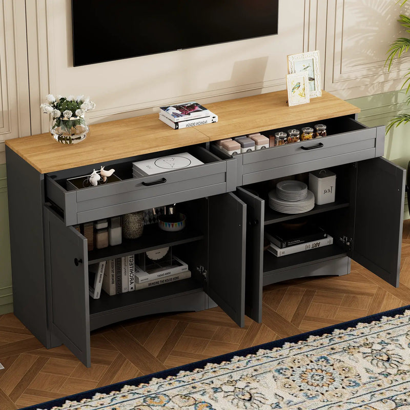 On-Trend Farmhouse TV Stand with 2 Drawers for TVs Up to 70" by HouseOfZazla
