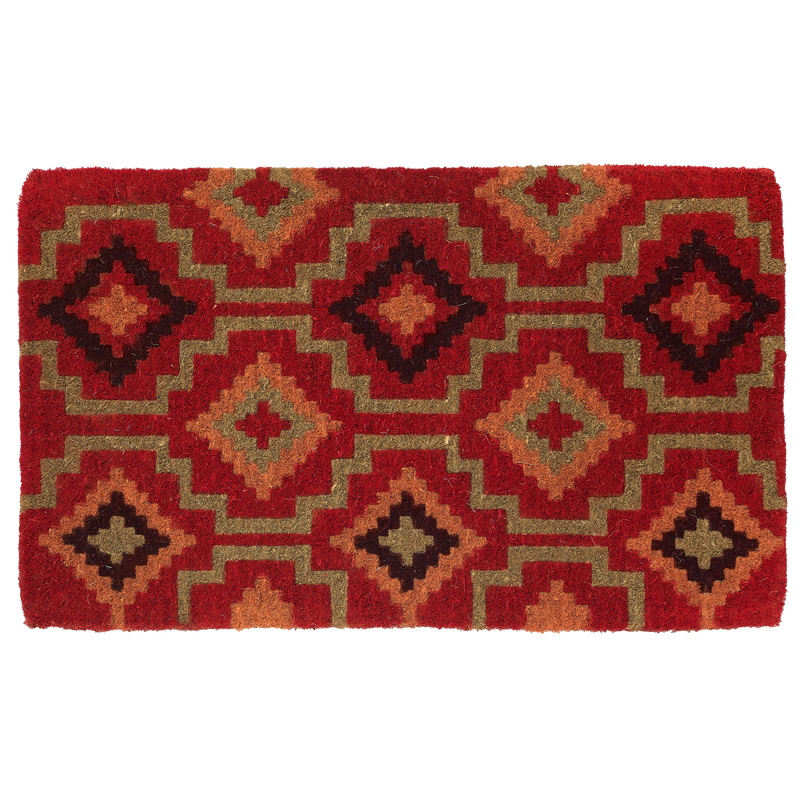 Lhasa Kilim - Red Coir Doormat by Fab Habitat
