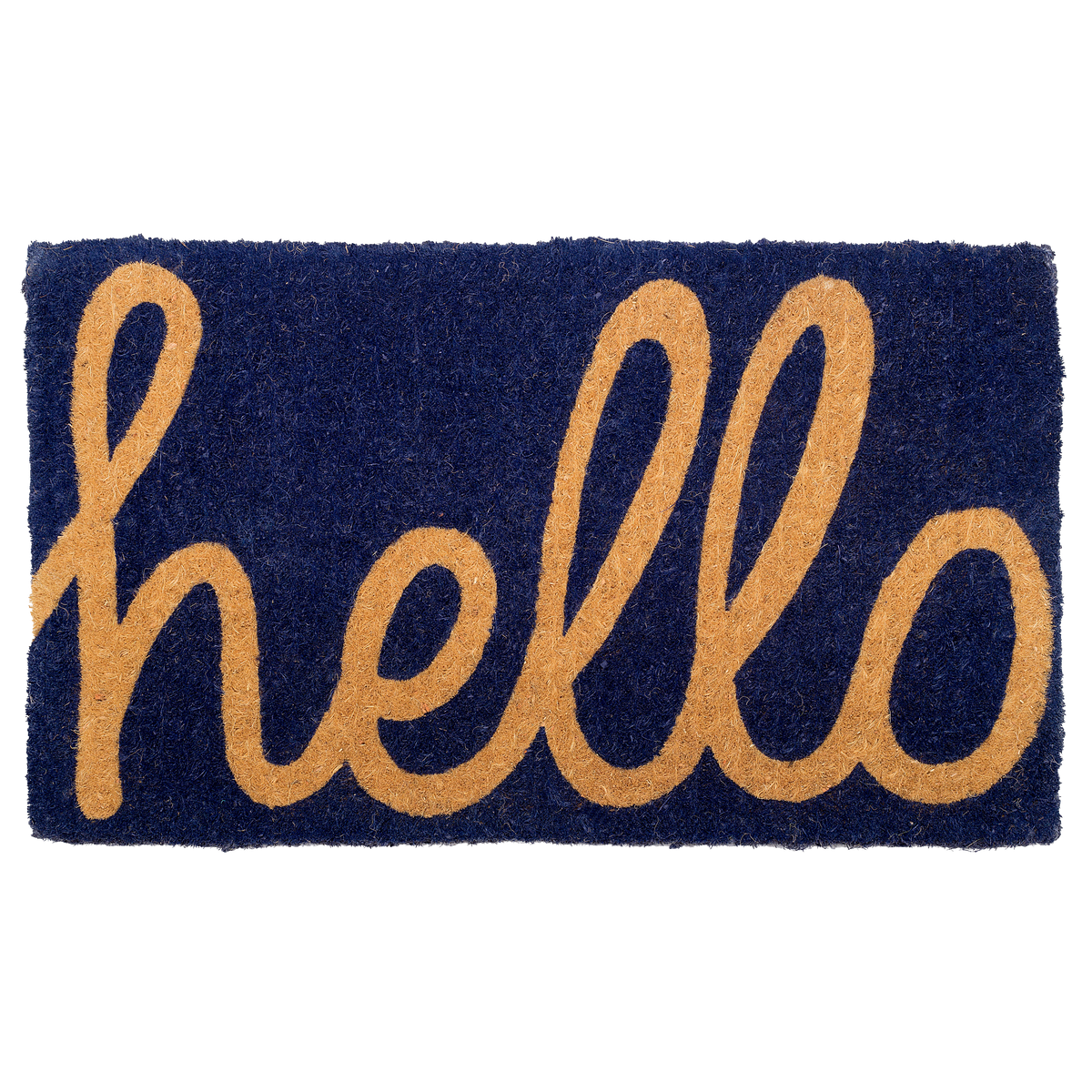 Cursive Hello Doormat Handwoven, Durable - Dark Blue, photo 2 of 21
