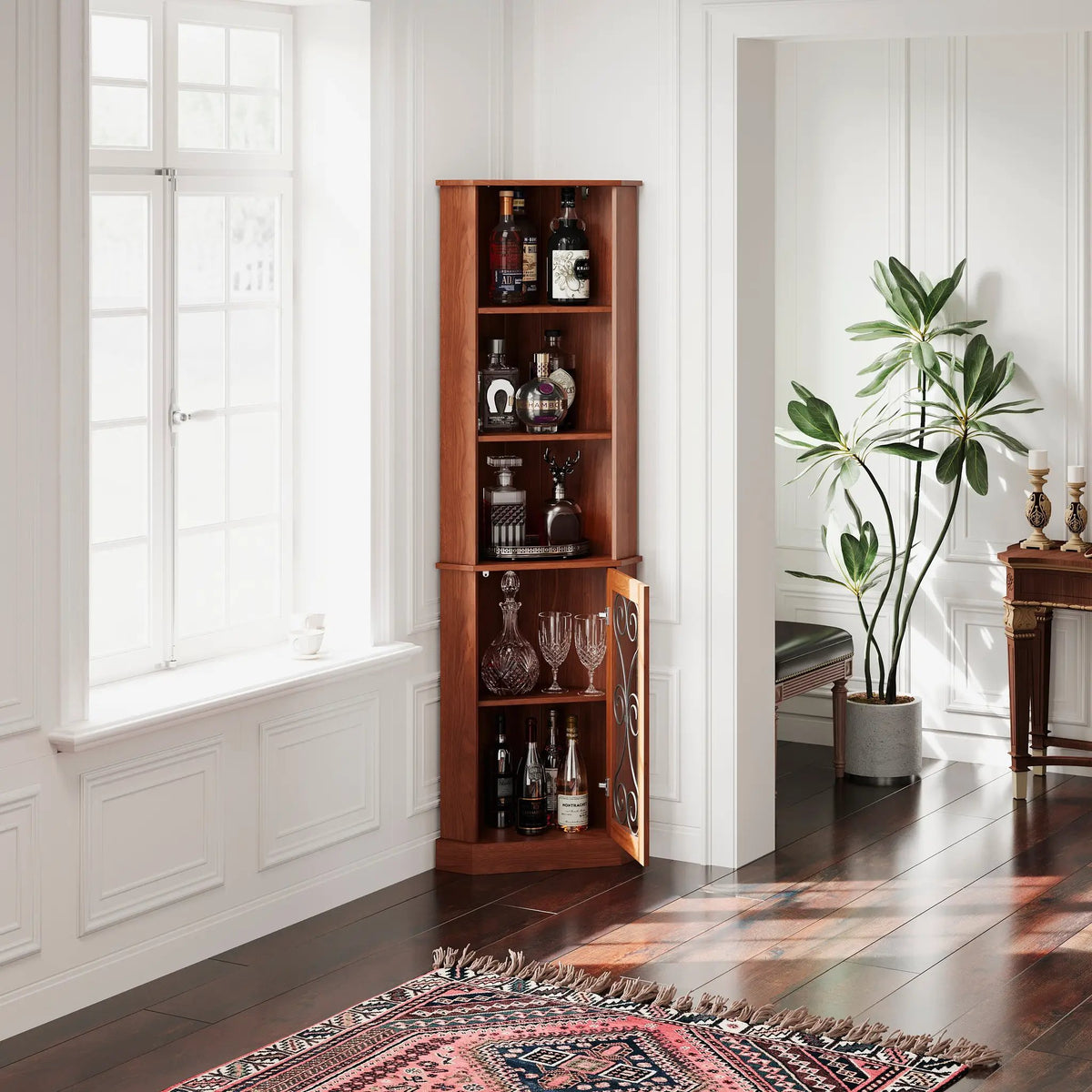 Tall Corner Bar Cabinet with Storage by HouseOfZazla