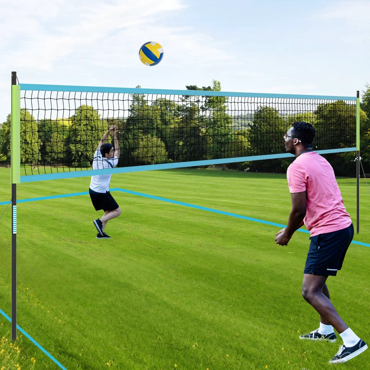 Portable Outdoor Volleyball Net Set Heavy-Duty Volleyball Net System