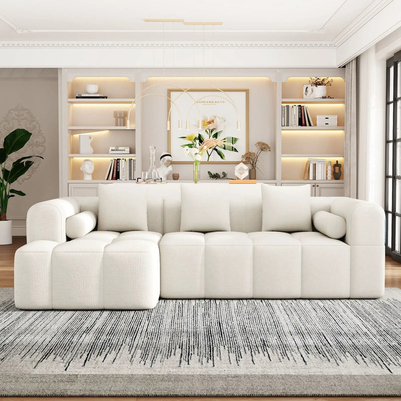 Sectional Free Combined Sofa With 2 Side Pockets by HouseOfZazla