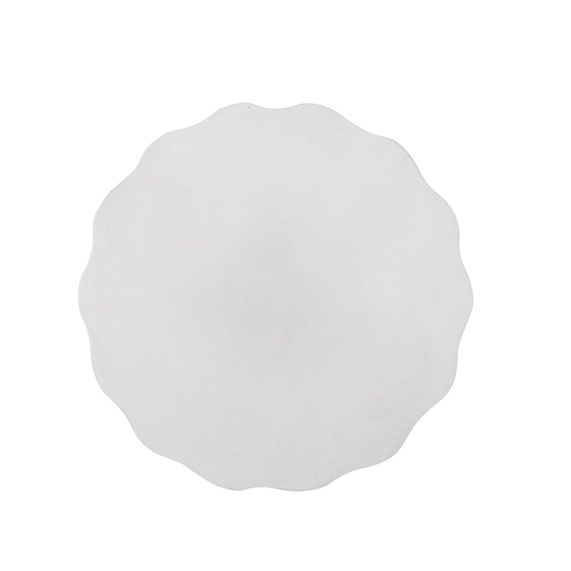 Outdoor Lightweight Concrete Side Table, Antique White by HouseOfZazla