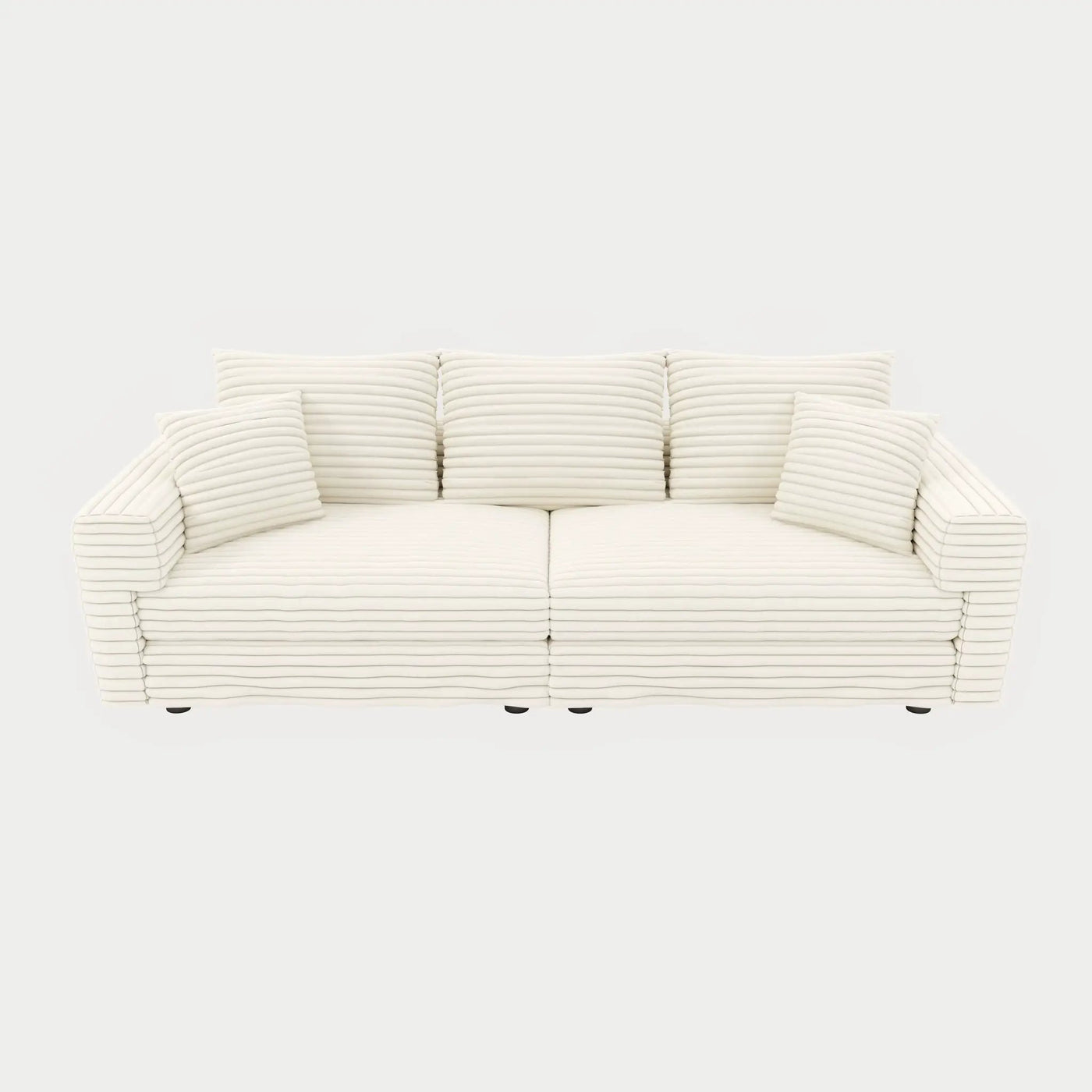 Deep Seat Convertible Sofa With Soft Pillows And Ottomans by HouseOfZazla