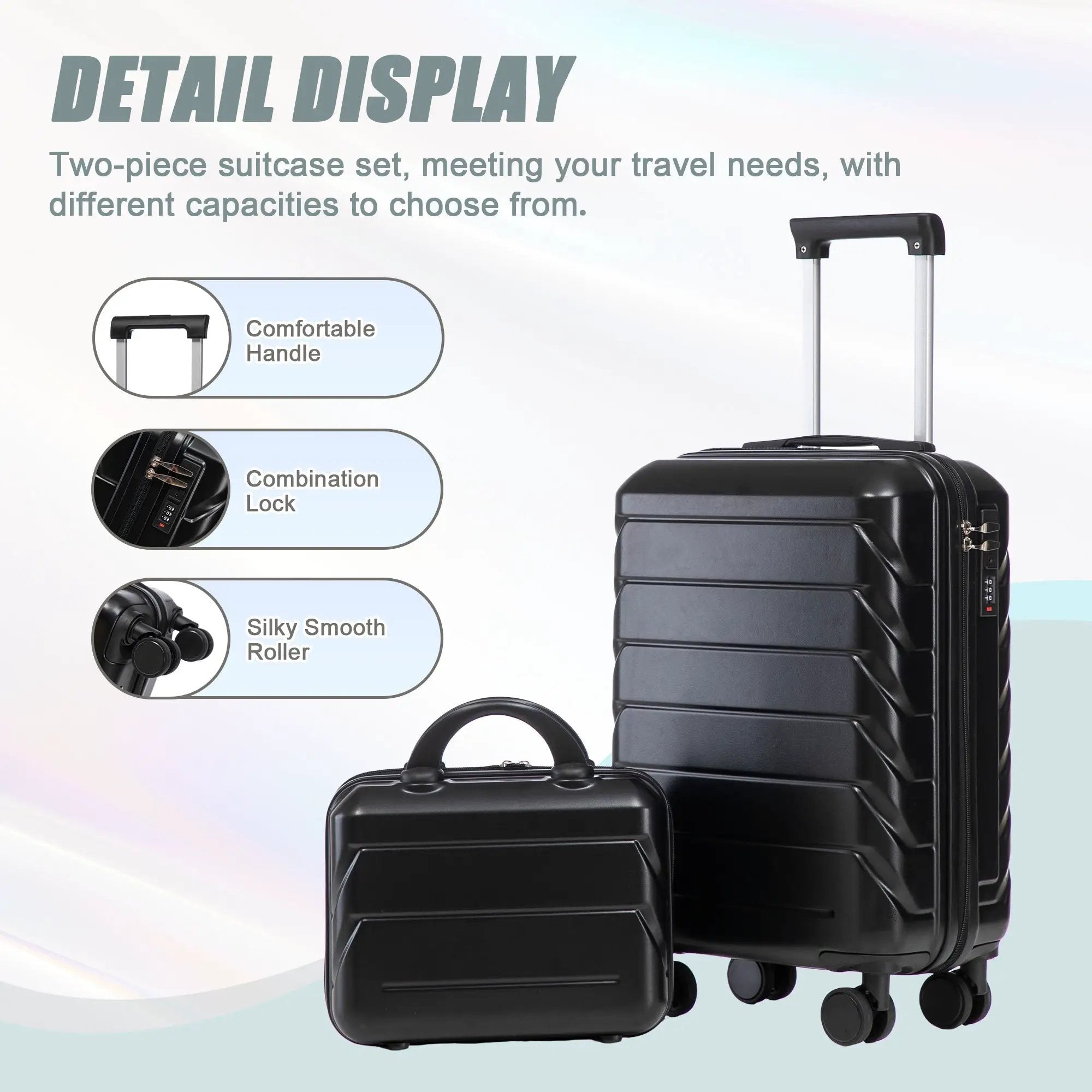 14'/20' 2-Piece ABS Spinner Wheel Luggage Set with Combination Lock by HouseOfZazla