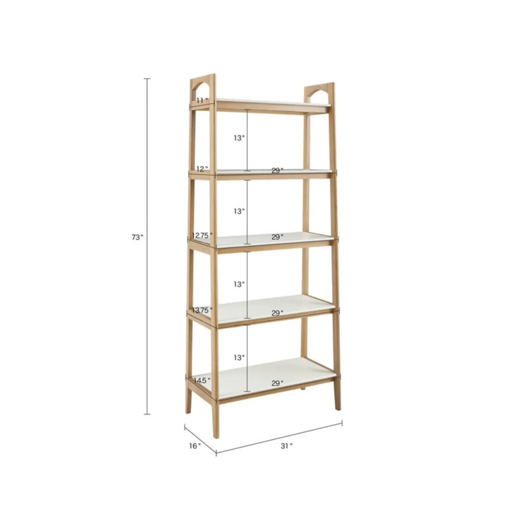 Parker - Bookcase With 5 Shelves - Off White / Natural by Unique Piece Furniture