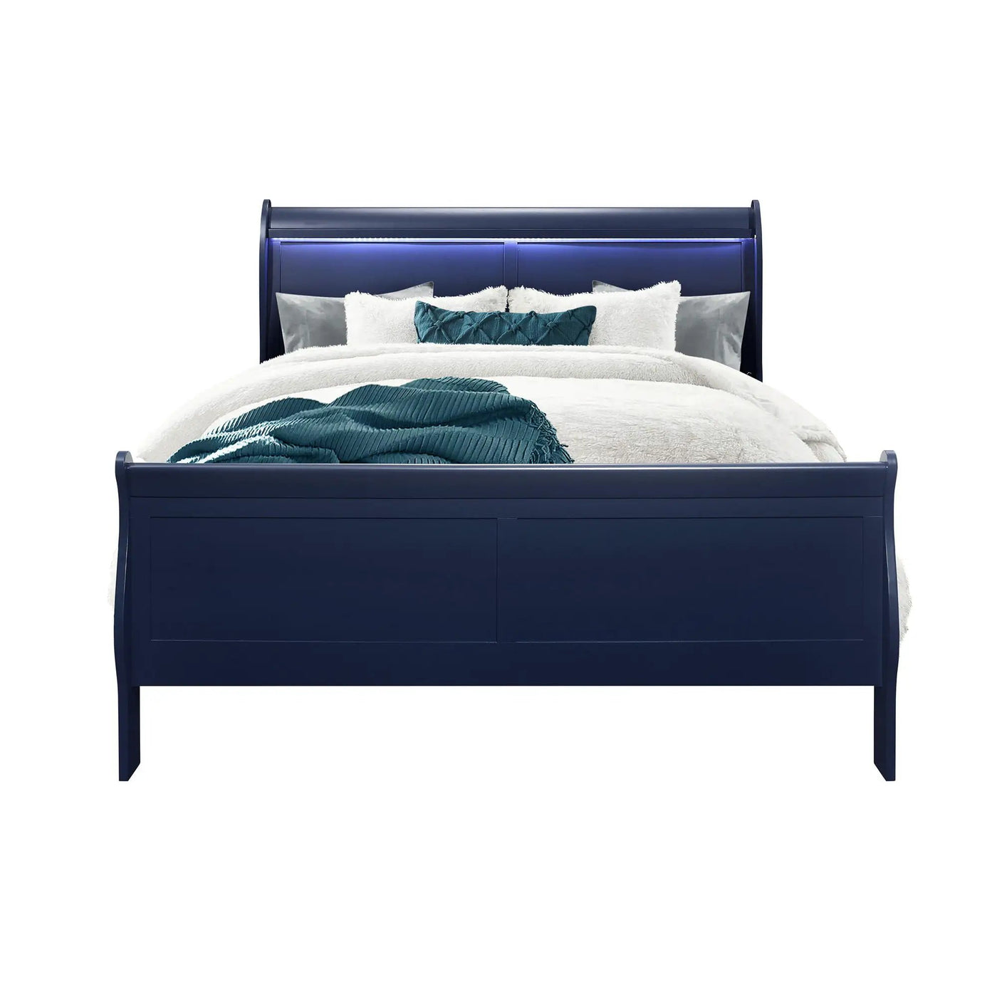 Charlston - Modern Sleigh Design Bed With LED by HouseOfZazla
