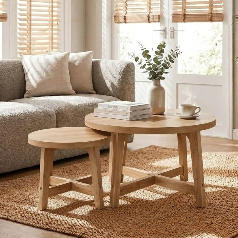 Set of 2 Round Nesting Coffee Tables by HouseOfZazla