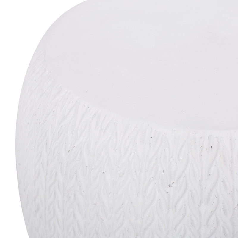 Outdoor Lightweight Concrete Side Table - Antique White by HouseOfZazla