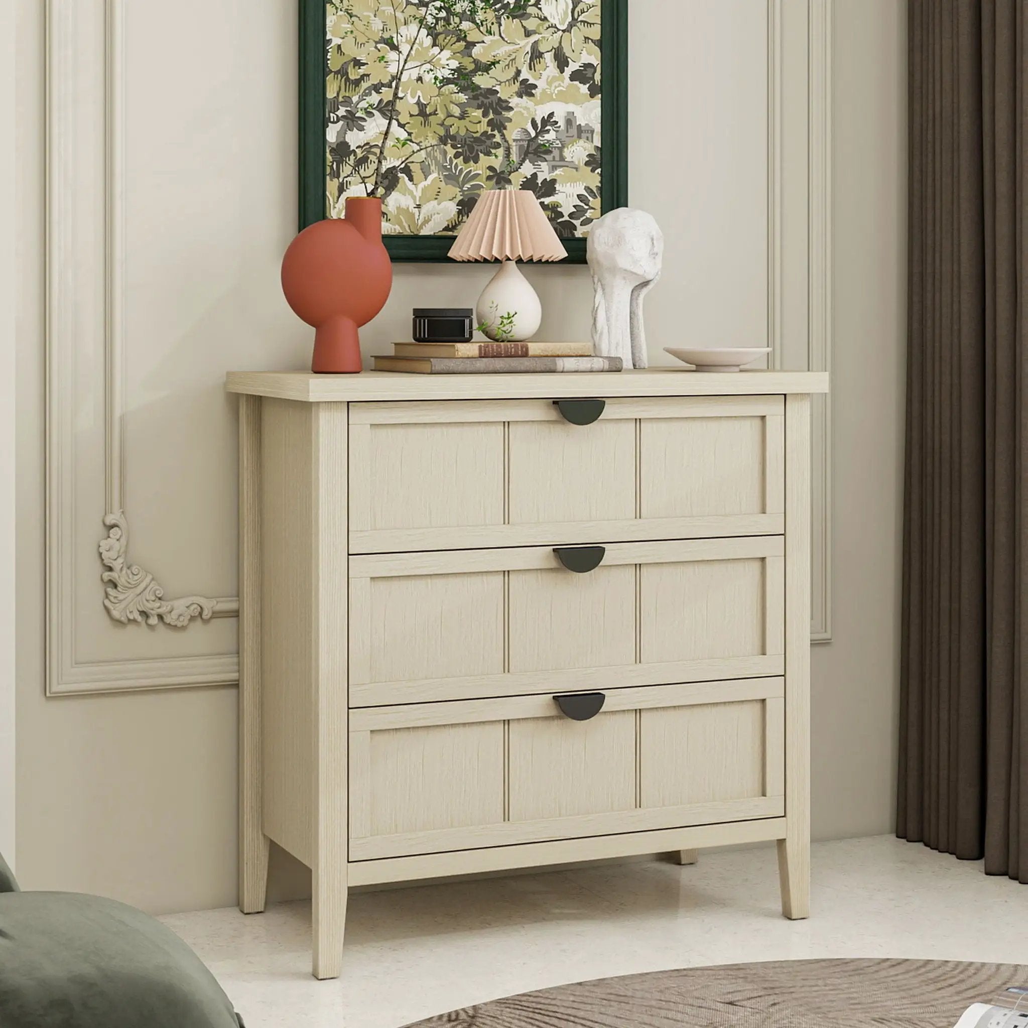 3 Drawer Cabinet, For Bedroom - Natural by HouseOfZazla