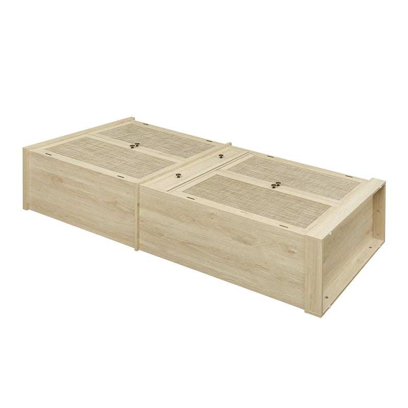 4 Door Storage Cabinet With 1 Drawer And 4 Adjustable Inner Shelves - Natural by HouseOfZazla