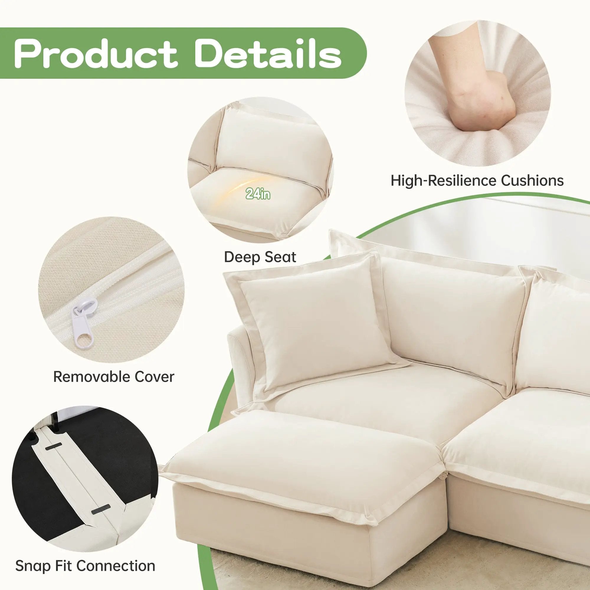 Slipcovered Sofa 2 Seater Sofa With 2 Ottomans by HouseOfZazla