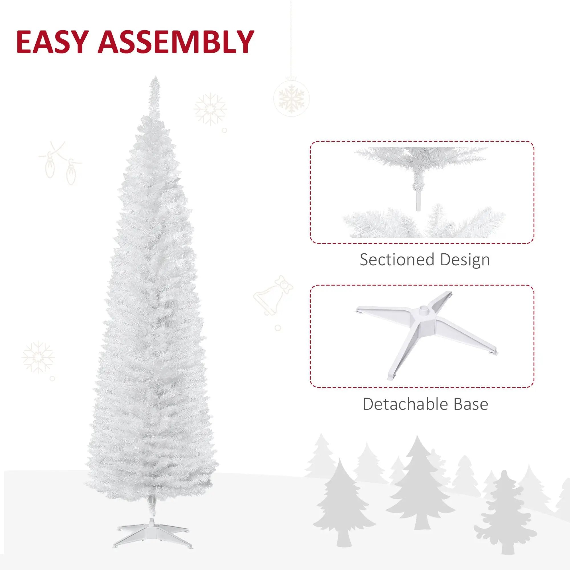 HOMCOM 7' Artificial Pencil Christmas Tree by HouseOfZazla