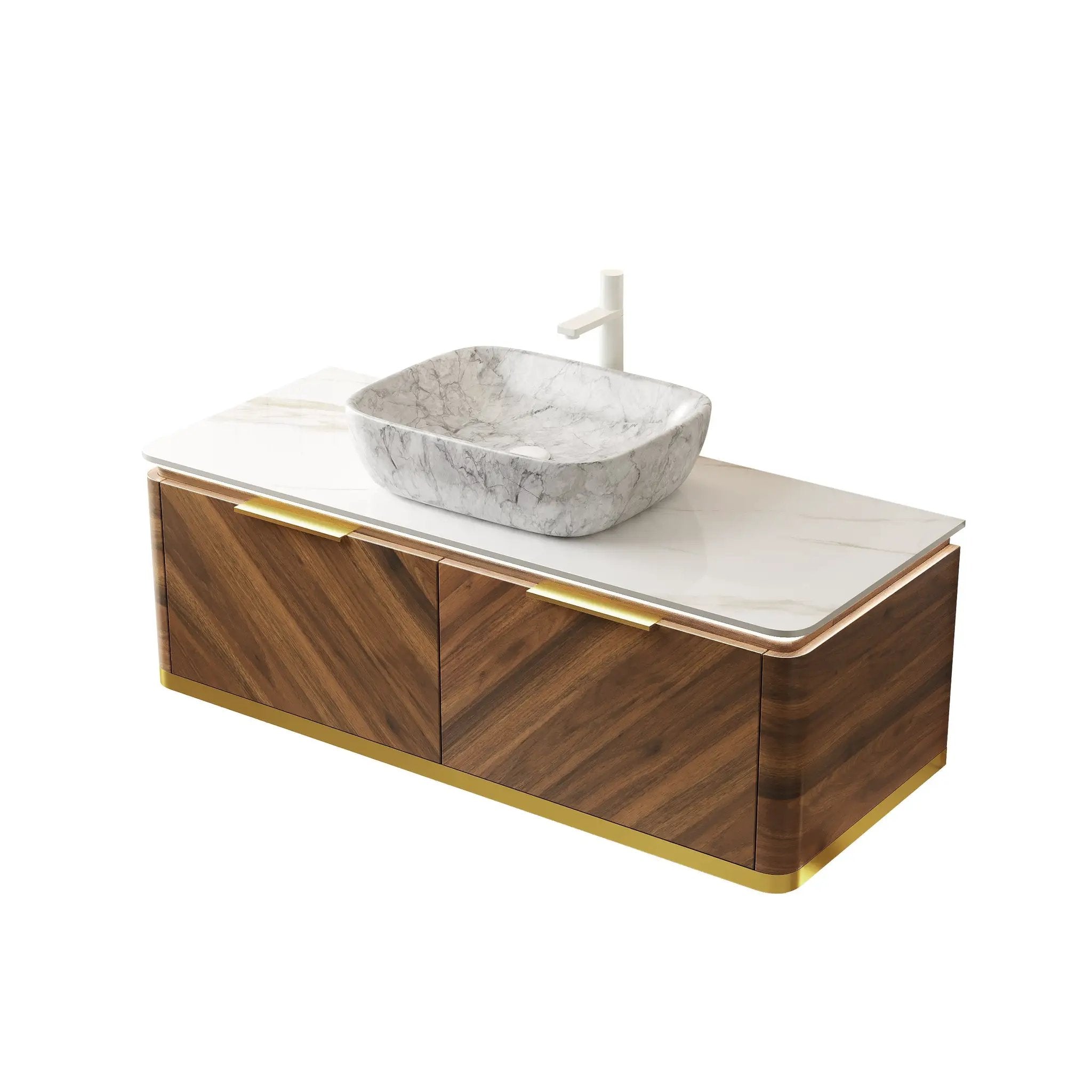 DIPA 48" Wall-Mounted Carrara Bathroom Vanity by HouseOfZazla