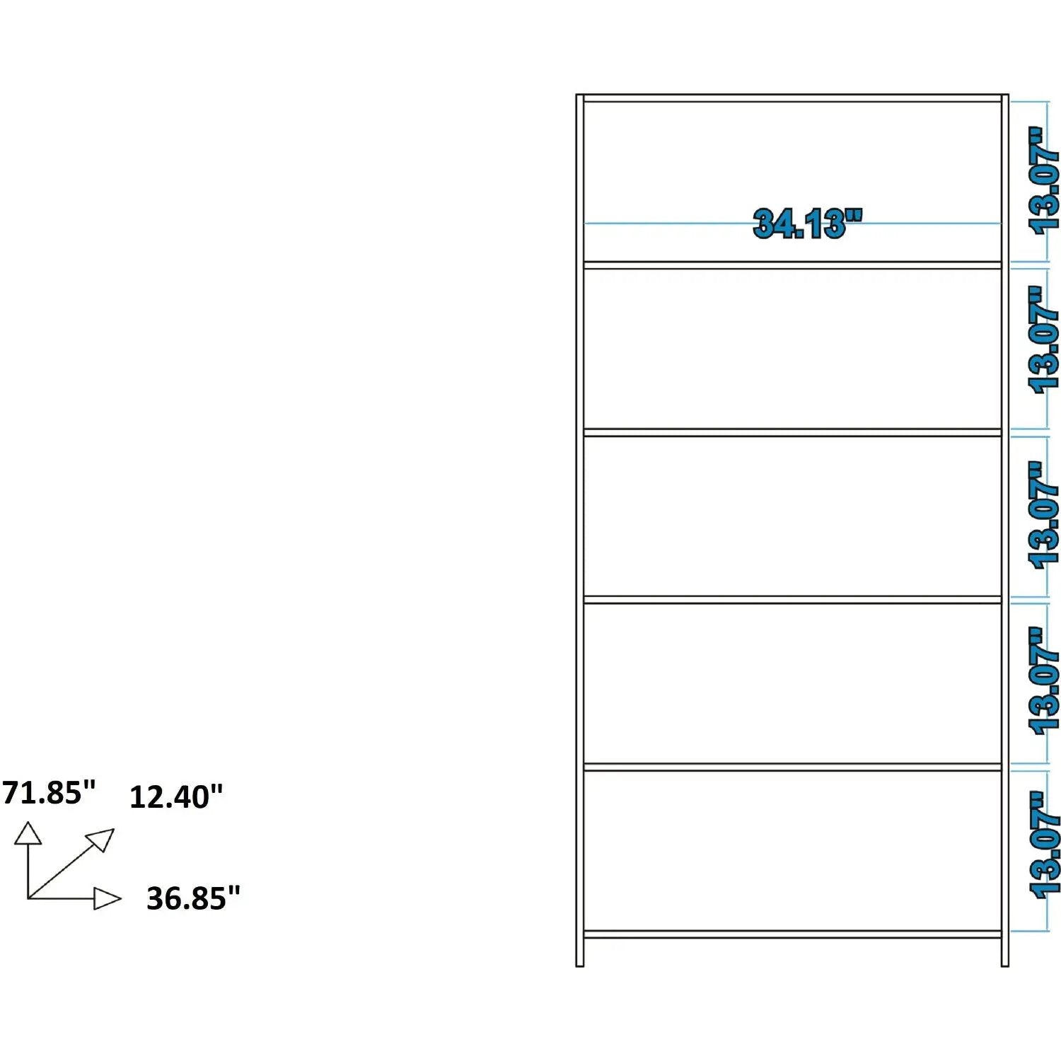 Olinda - Modern 5 Shelf Open Bookcase by HouseOfZazla