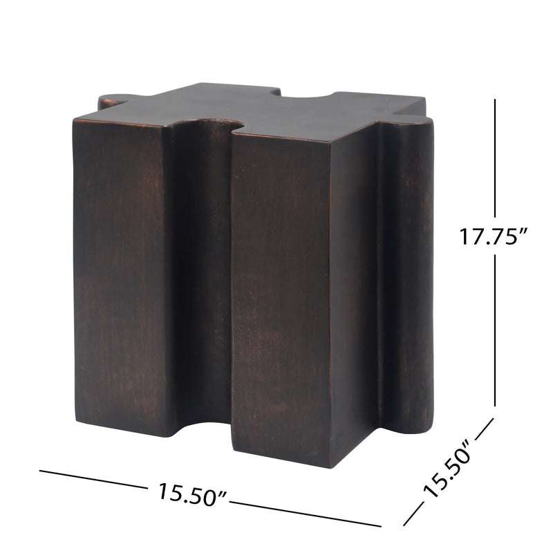 Puzzle Art Side Table, Modular Concave Edge MGO Table by HouseOfZazla