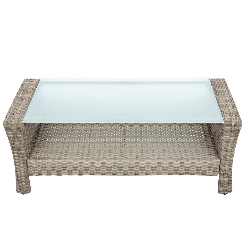 Set Of 4 Piece All Weather Wicker Patio Furniture by BLAKHOM