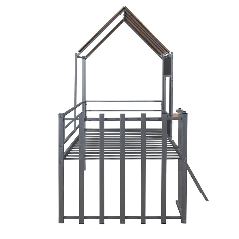 Loft Bed With Roof, Window, Guardrail, Ladder by HouseOfZazla