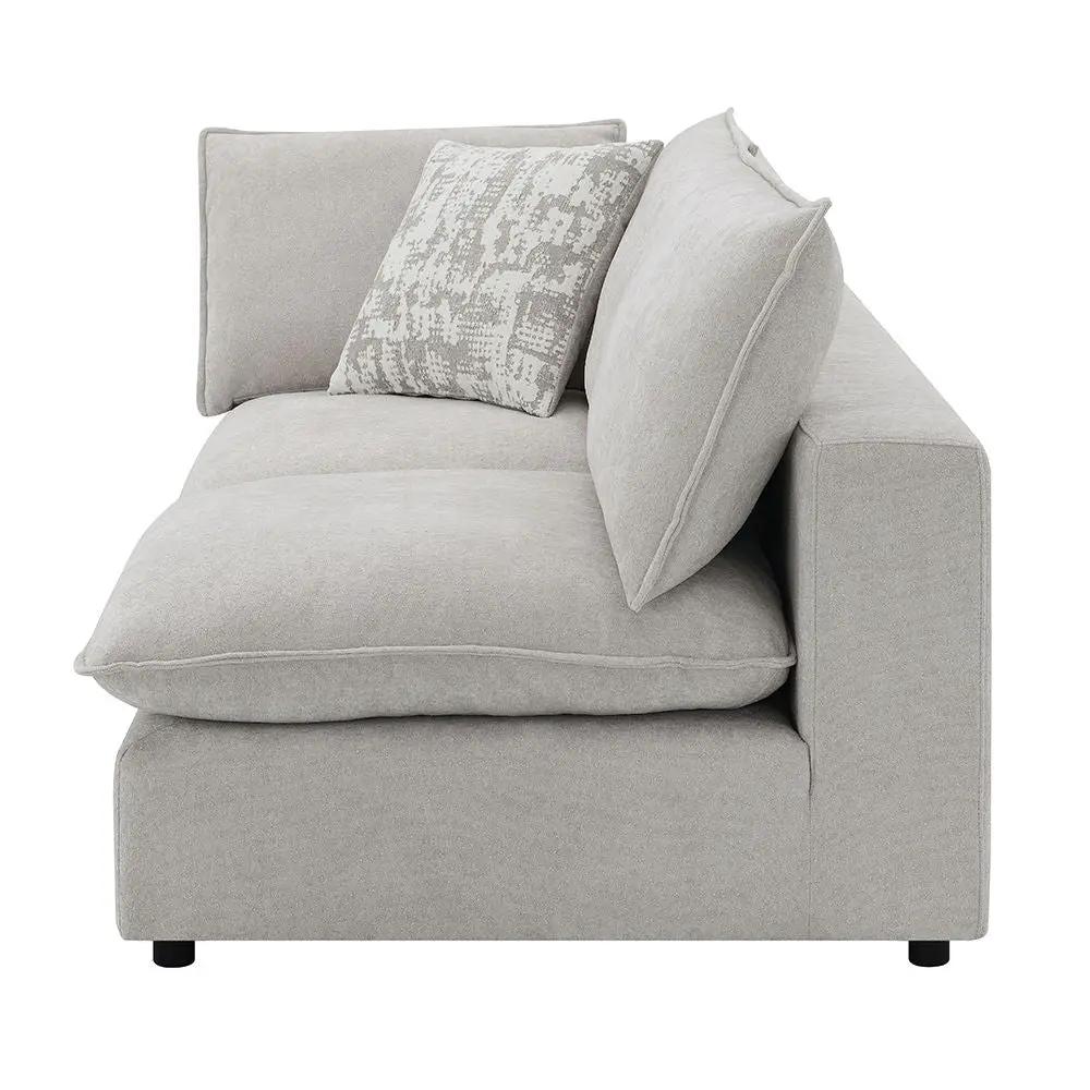 Marisa - Modular Left Facing Loveseat With 2 Pillows - Beige Boucle by Unique Piece Furniture