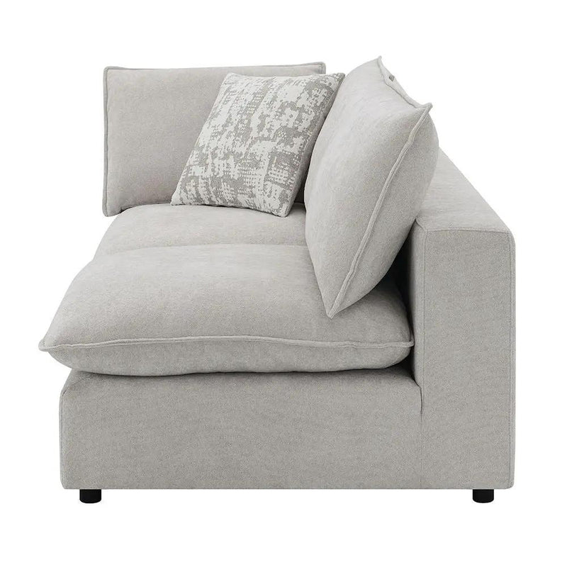 Marisa - Modular Left Facing Loveseat With 2 Pillows - Beige Boucle by Unique Piece Furniture