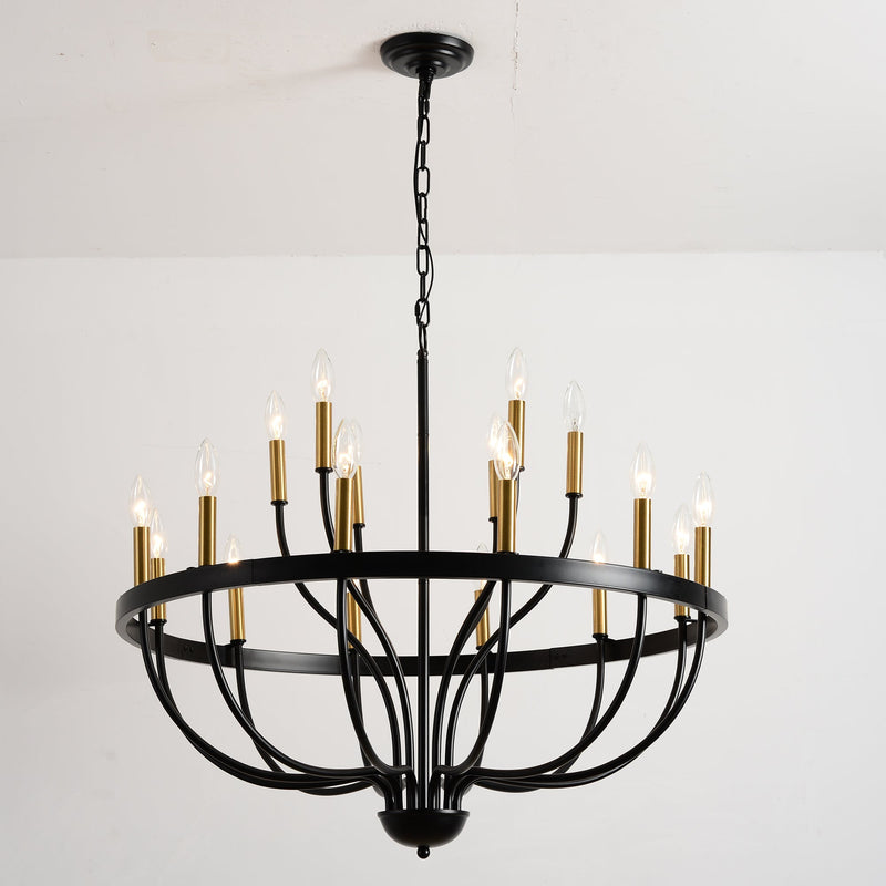 18-Light Industrial Iron Candle Chandelier by HouseOfZazla