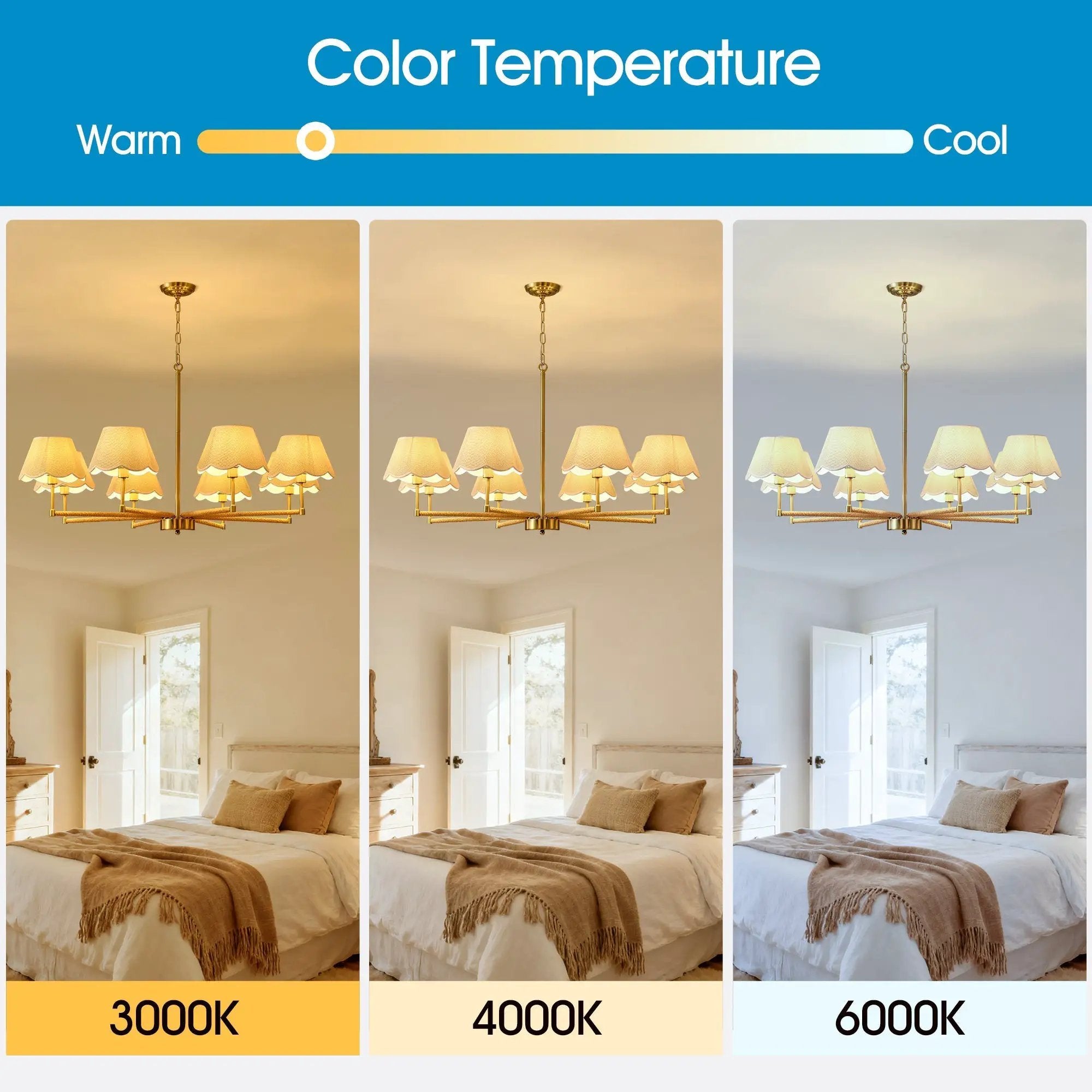 8-Light Rope and Fabric Shade Gold Chandelier by HouseOfZazla