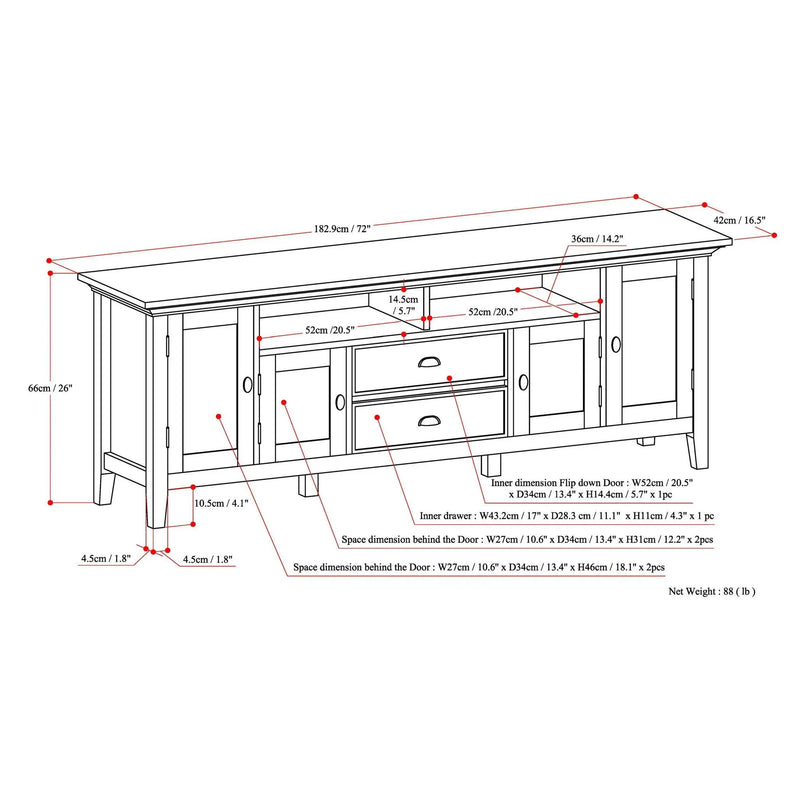 Redmond - TV Media Stand - Hickory Brown by Unique Piece Furniture