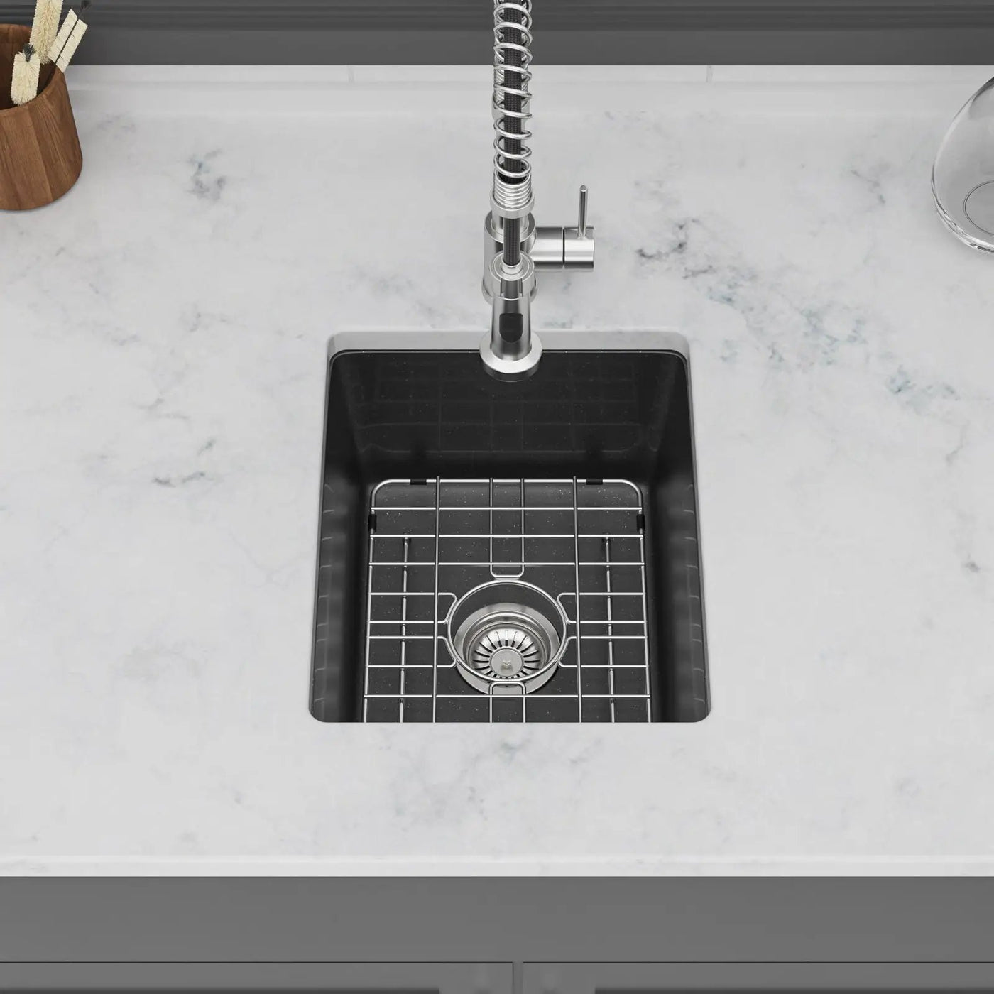 Quartz Composite Undermount Single Bowl Kitchen Sink by HouseOfZazla