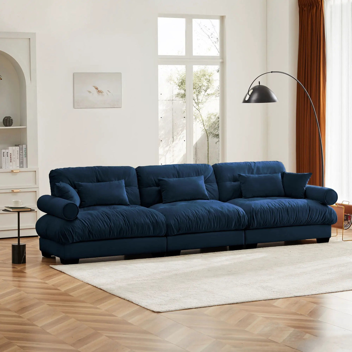 Modern Oversize Sofa With Cloud Like Comfort, Featuring Waist And Throw Pillows by Unique Piece Furniture