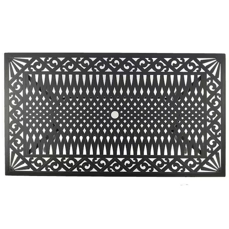 Ornate Outdoor Mesh Aluminum Black 68-in Rectangle Patio Dining Table by Sharicks