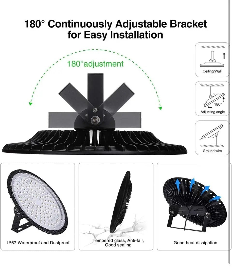 USED Tycolit 500W UFO LED High Bay Light, 50000LM Commercial Bay Lighting Daylight 6500K, IP65 Waterproof LED Commercial Bay Light, LED Warehouse Ligh by Selzalot
