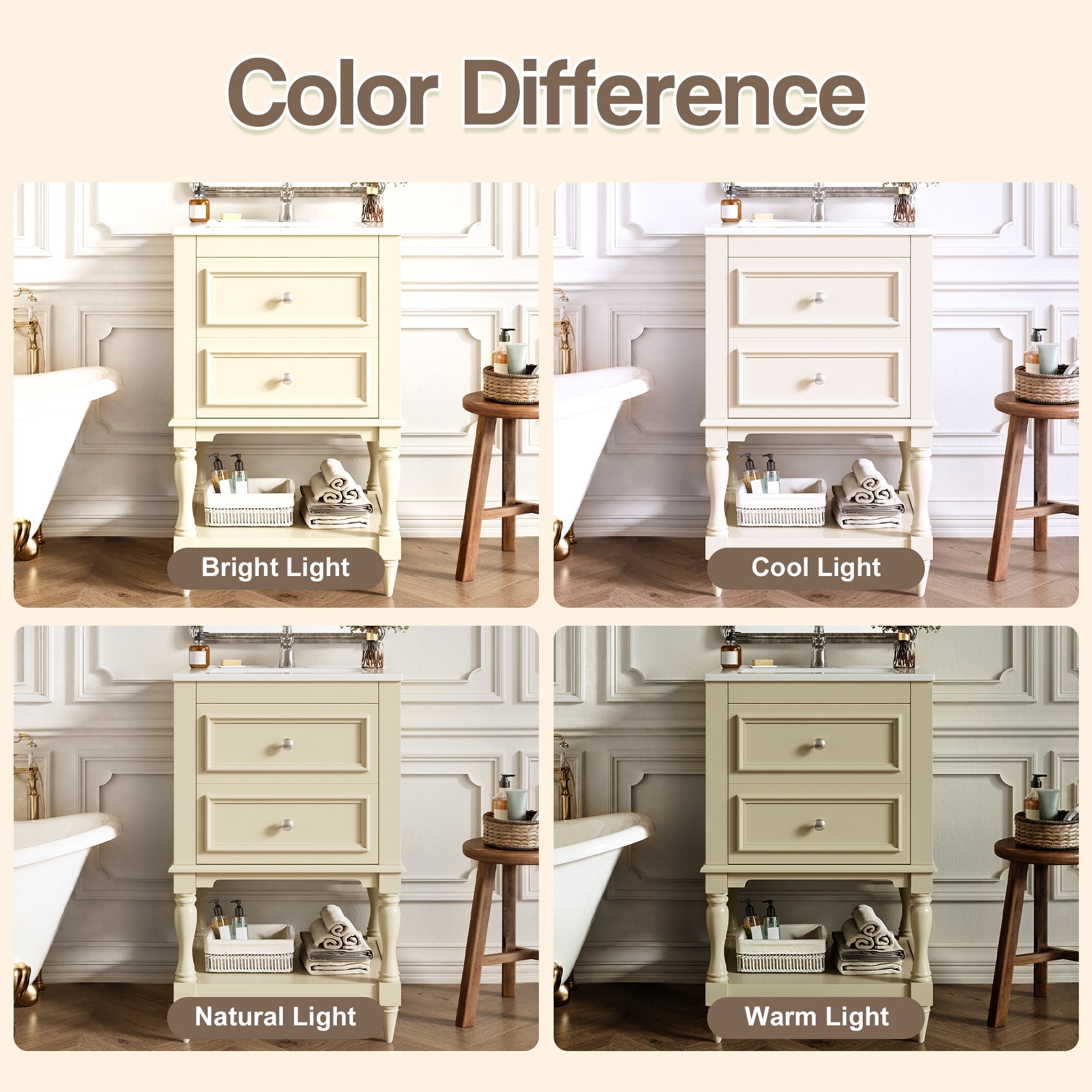 20'' Bathroom Vanity with Ceramic Sink and Storage Cabinet by HouseOfZazla